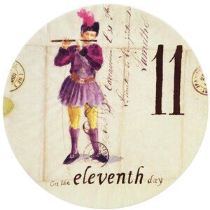 Williams Sonoma 12 Day's of Christmas Salad Plate - Eleven Pipers Piping